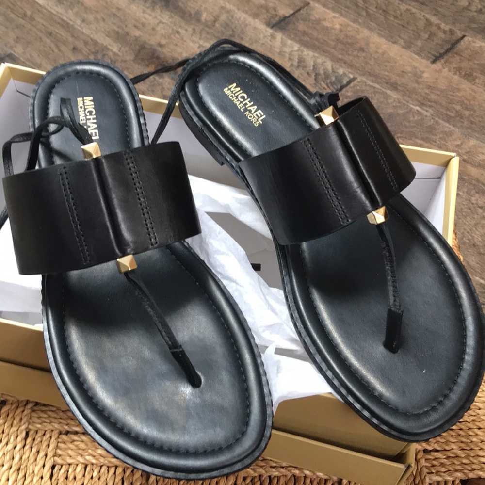 NewSize 10 Michael Kors Marlon flat sandal leather